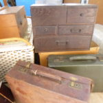 古いカバン　裁縫箱